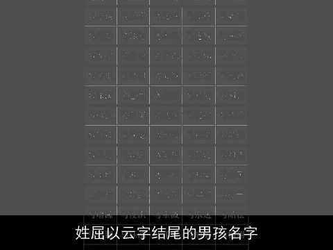 姓屈以云字结尾的男孩名字