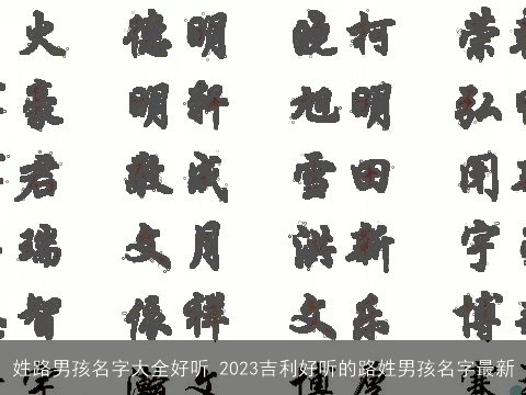 姓路男孩名字大全好听 2023吉利好听的路姓男孩名字最新