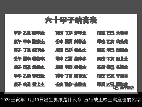 2023壬寅年11月10日出生男孩是什么命 五行缺土缺土寓意佳的名字