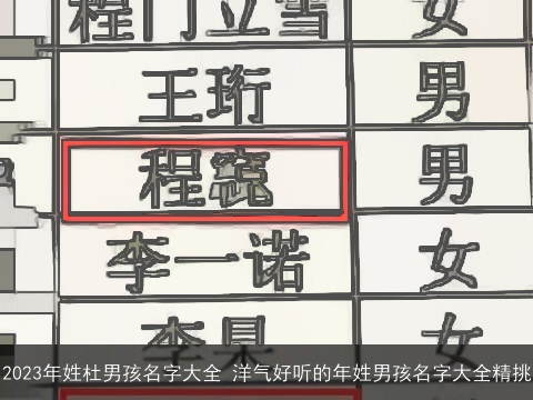 2023年姓杜男孩名字大全 洋气好听的年姓男孩名字大全精挑