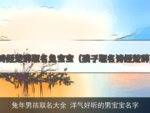 兔年男孩取名大全 洋气好听的男宝宝名字