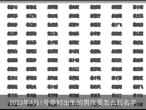 2023年4月1号申时出生的男孩要怎么起名字