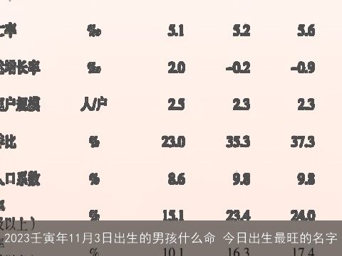 2023壬寅年11月3日出生的男孩什么命 今日出生最旺的名字