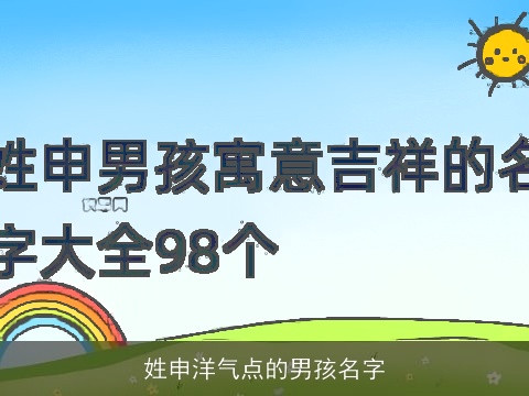 姓申洋气点的男孩名字