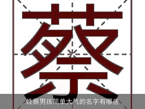 姓蔡男孩简单大气的名字有哪些