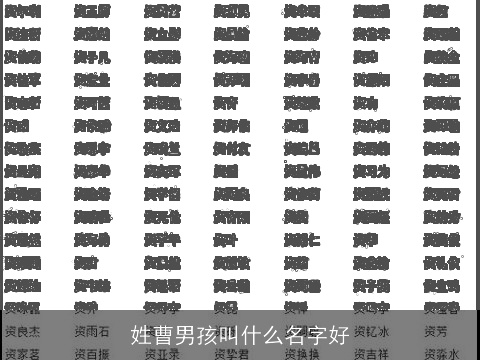 姓曹男孩叫什么名字好