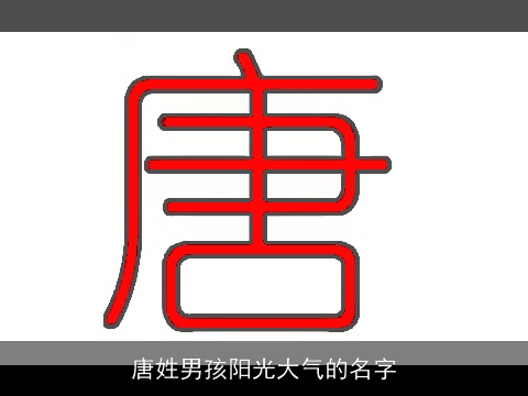 唐姓男孩阳光大气的名字