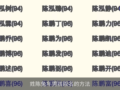 姓陈兔年男孩取名的方法