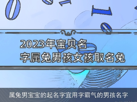 属兔男宝宝的起名字宜用字霸气的男孩名字