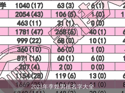 2023年李姓男孩名字大全