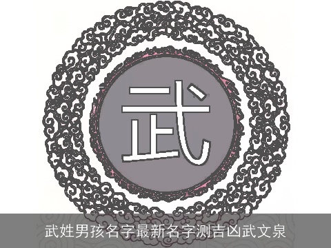 武姓男孩名字最新名字测吉凶武文泉