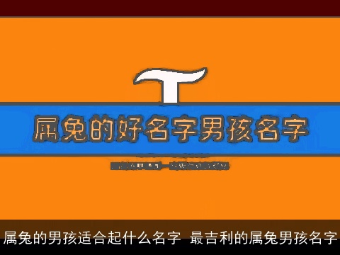 属兔的男孩适合起什么名字 最吉利的属兔男孩名字