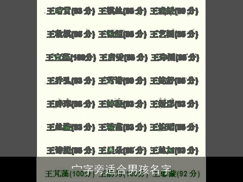 宀字旁适合男孩名字