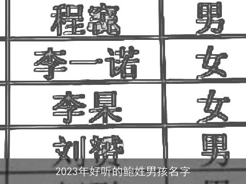 2023年好听的鲍姓男孩名字