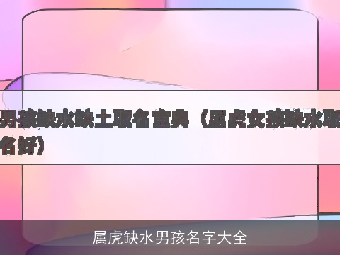属虎缺水男孩名字大全