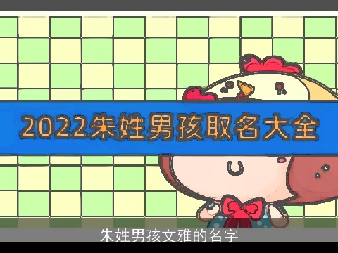 朱姓男孩文雅的名字