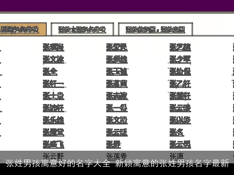 张姓男孩寓意好的名字大全 新颖寓意的张姓男孩名字最新