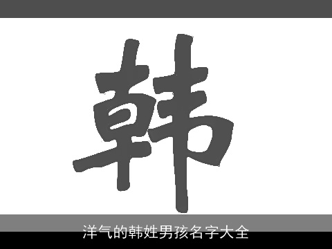 洋气的韩姓男孩名字大全