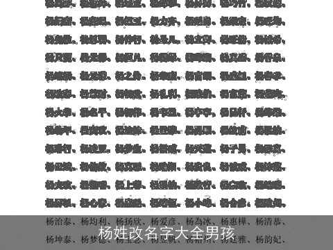 杨姓改名字大全男孩