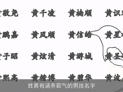 姓黄有涵养霸气的男孩名字