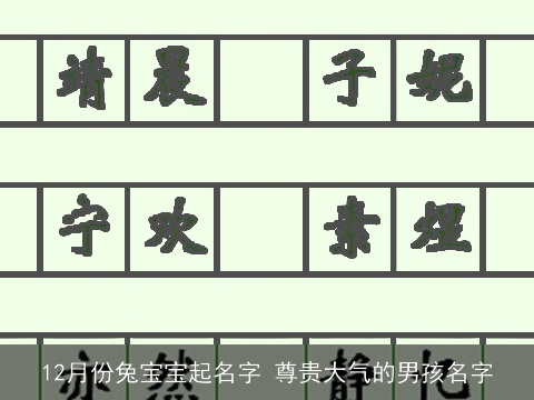 12月份兔宝宝起名字 尊贵大气的男孩名字