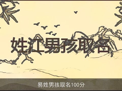 易姓男孩取名100分