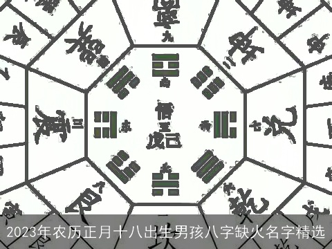 2023年农历正月十八出生男孩八字缺火名字精选