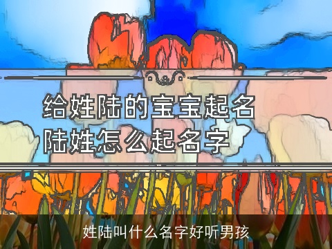 姓陆叫什么名字好听男孩