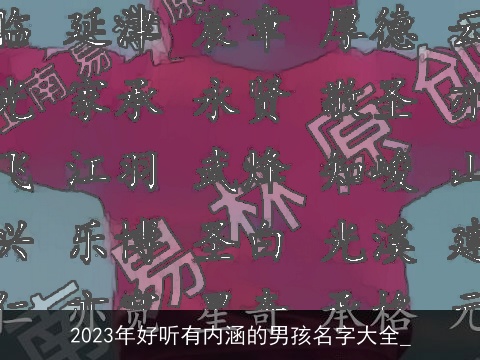 2023年好听有内涵的男孩名字大全_