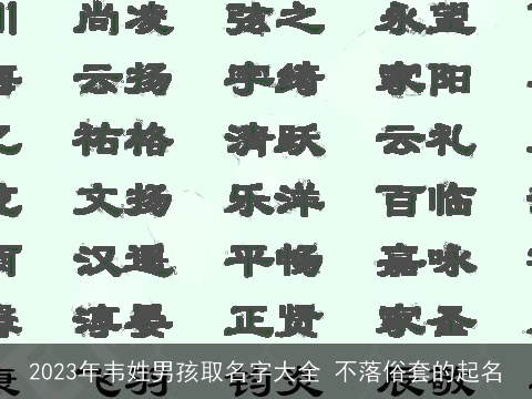 2023年韦姓男孩取名字大全 不落俗套的起名