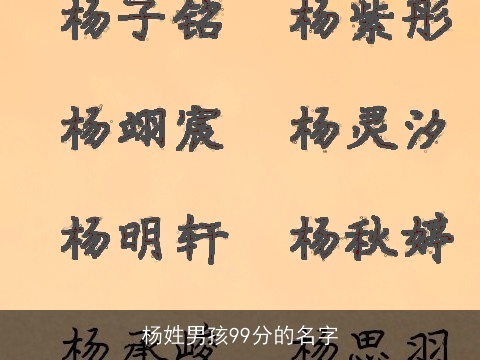 杨姓男孩99分的名字