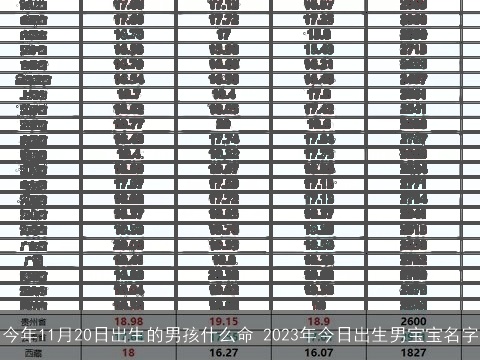 今年11月20日出生的男孩什么命 2023年今日出生男宝宝名字