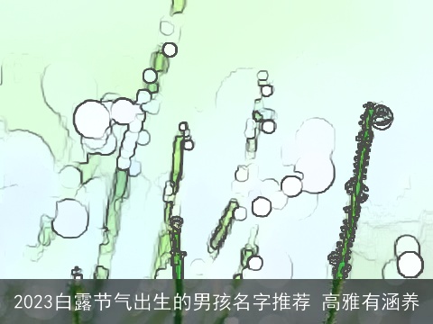2023白露节气出生的男孩名字推荐 高雅有涵养