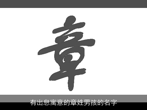 有出息寓意的章姓男孩的名字