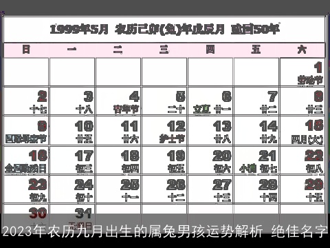 2023年农历九月出生的属兔男孩运势解析 绝佳名字