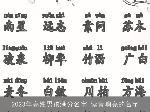 2023年高姓男孩满分名字 读音响亮的名字