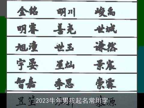 2023牛年男孩起名常用字