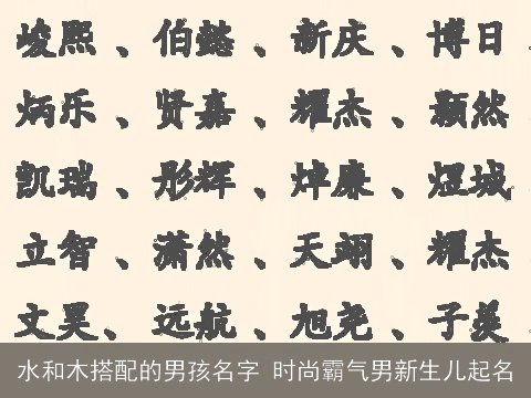 水和木搭配的男孩名字 时尚霸气男新生儿起名