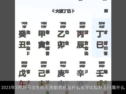 2023年3月24号出生的双胞胎男孩起什么名字比较好五行属什么