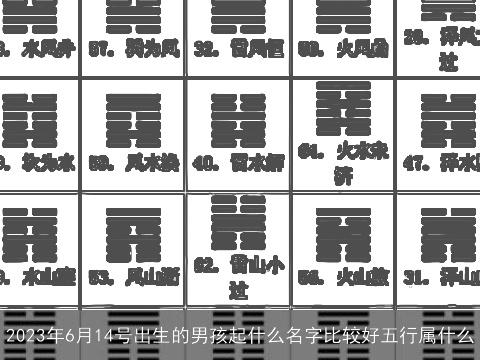 2023年6月14号出生的男孩起什么名字比较好五行属什么