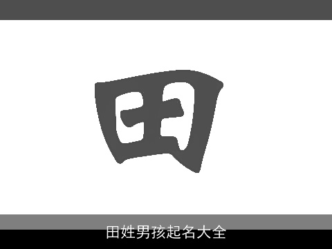 田姓男孩起名大全