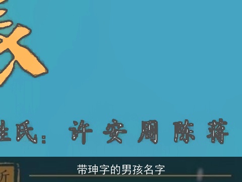 带珅字的男孩名字