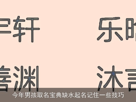 今年男孩取名宝典缺水起名记住一些技巧