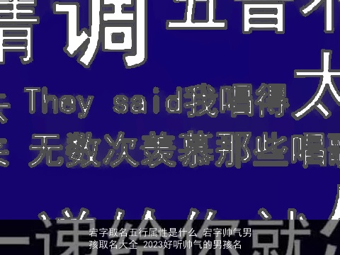 宕字取名五行属性是什么 宕字帅气男孩取名大全 2023好听帅气的男孩名