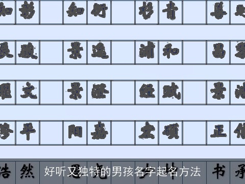 好听又独特的男孩名字起名方法