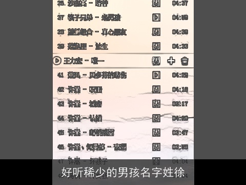 好听稀少的男孩名字姓徐