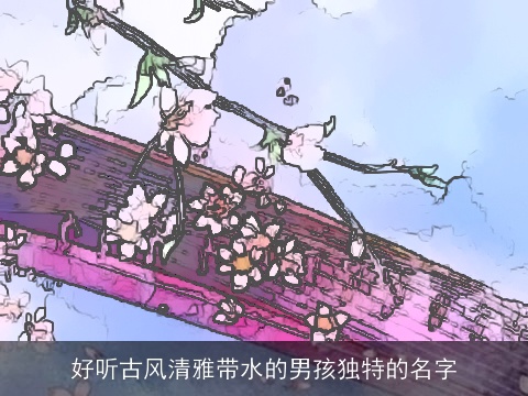 好听古风清雅带水的男孩独特的名字