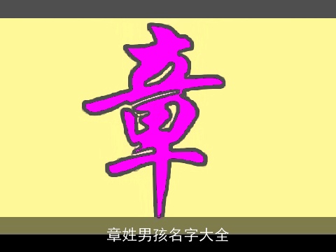 章姓男孩名字大全