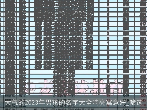 大气的2023年男孩的名字大全响亮寓意好_筛选