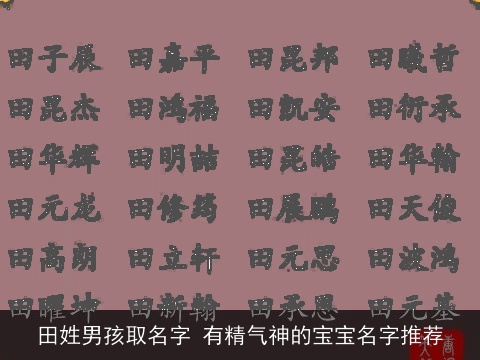 田姓男孩取名字 有精气神的宝宝名字推荐